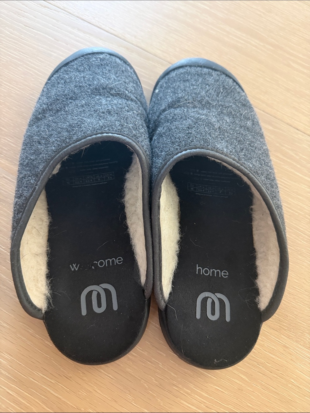 Mahabis women size 8 or 39 Gray Wool-Blend Cozy Slippers